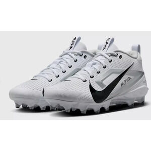 Nike Alpha Menace Mens 4 Varsity Molded Football Cleats 10 White Black NWOB